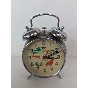 Vintage 1960's Diamond "Pecking" Chicken Hen Functional Clock Shanghai China